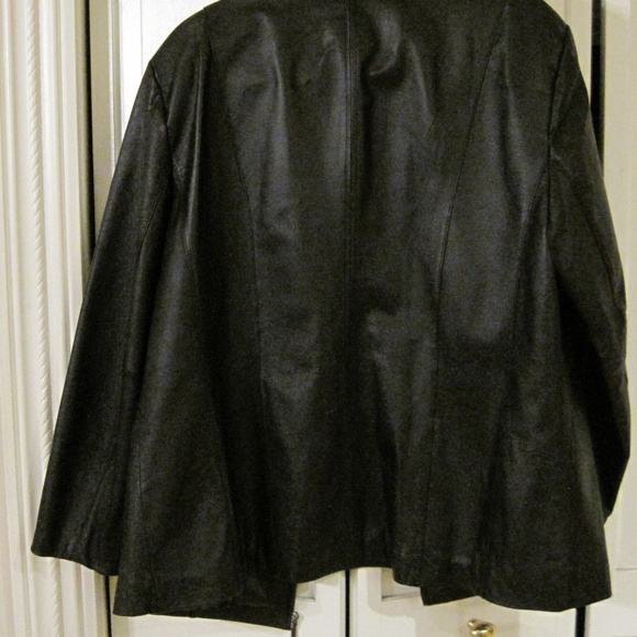 Leather Bomber Jacket Size lg/10 - Picture 2 of 7